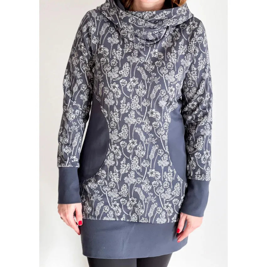 Papierschnitt Long-Hoodie Malou | Größe 32-58