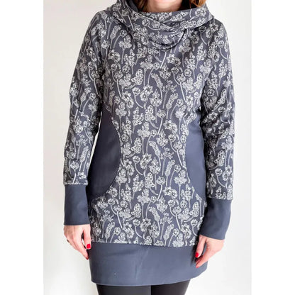 Papierschnitt Long-Hoodie Malou | Größe 32-58