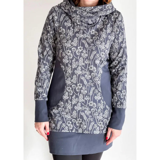 Papierschnitt Long-Hoodie Malou | Größe 32-58