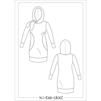 Papierschnitt Long-Hoodie Malou | Größe 32-58