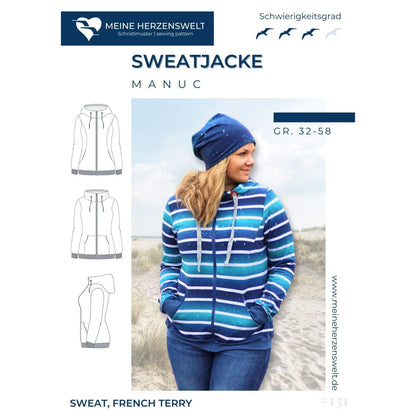 Sweatjacke für Damen –  Manuc – Papierschnittmuster
