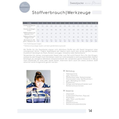 Sweatjacke für Damen –  Manuc – Papierschnittmuster