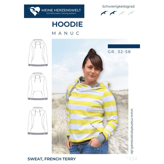 Manuc- Hoodie für Damen – Papierschnittmuster