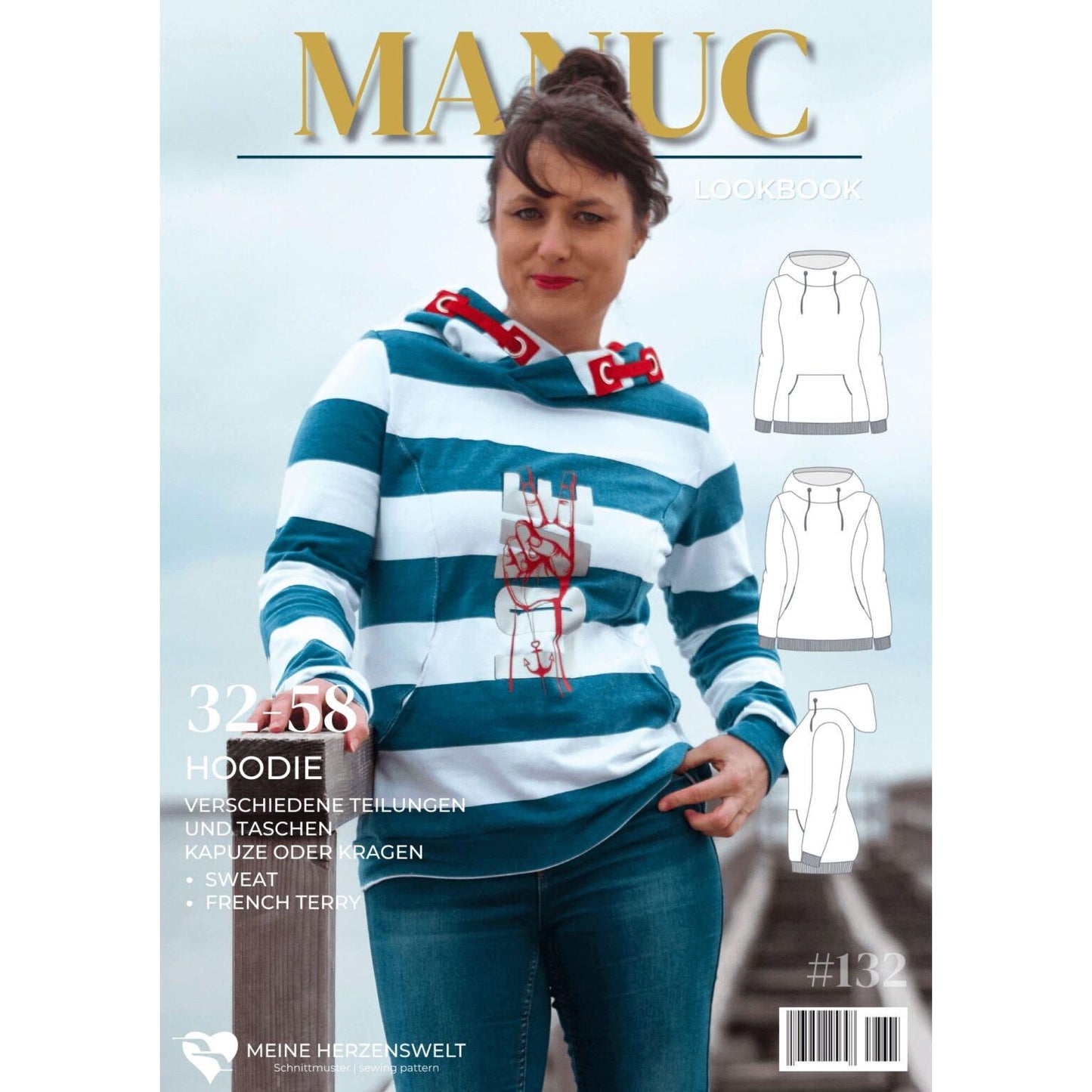 Manuc- Hoodie für Damen – Papierschnittmuster