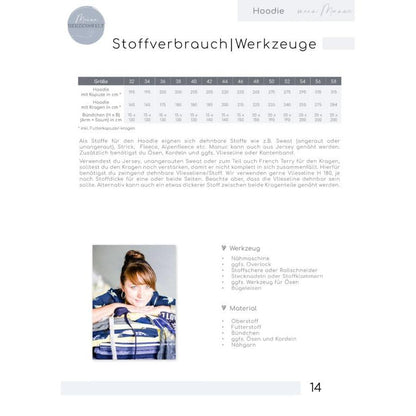 Manuc- Hoodie für Damen – Papierschnittmuster