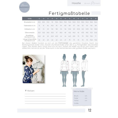 Manuc- Hoodie für Damen – Papierschnittmuster