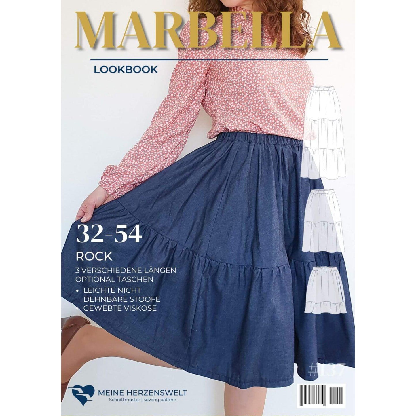 Stufenrock Damen - Papierschnittmuster Gr. 32-54 - Marbella