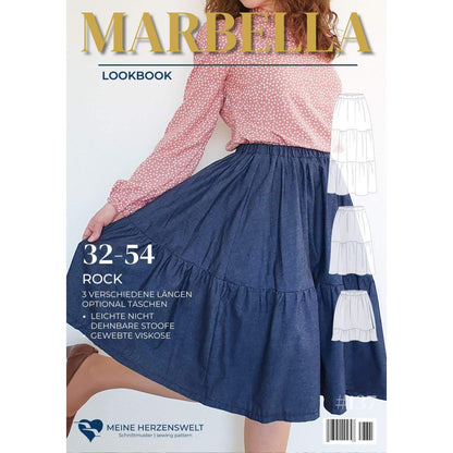 Stufenrock Damen - Papierschnittmuster Gr. 32-54 - Marbella
