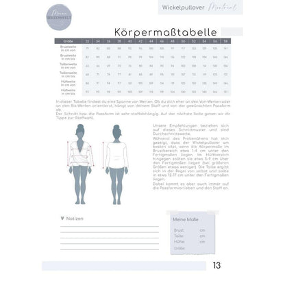 Wickelpullover Damen - Papierschnittmuster Gr. 32- 58 - Montreal