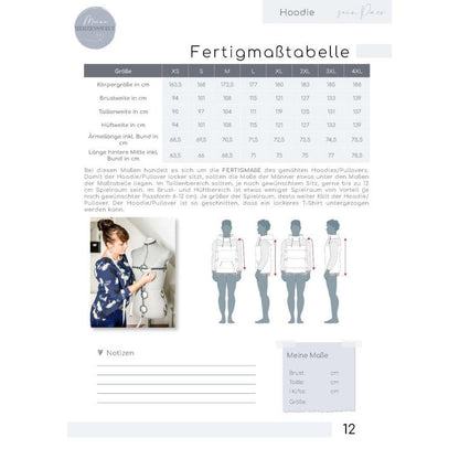 Sein Paco- Hoodie Herren - Papierschnittmuster Gr. XS-4XL