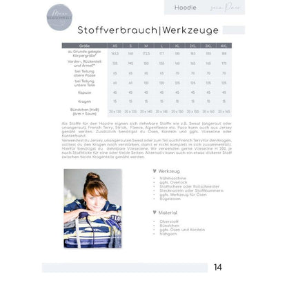 Sein Paco- Hoodie Herren - Papierschnittmuster Gr. XS-4XL