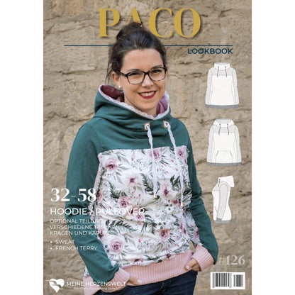 Paco- Hoodie für Damen –  Papierschnittmuster