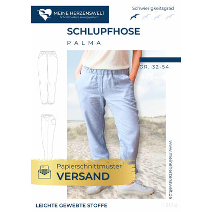 Hose Damen - Papierschnittmuster Gr. 32-54 - Palma