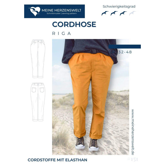 Riga- Cordhose - Papierschnittmuster Gr. 32-48