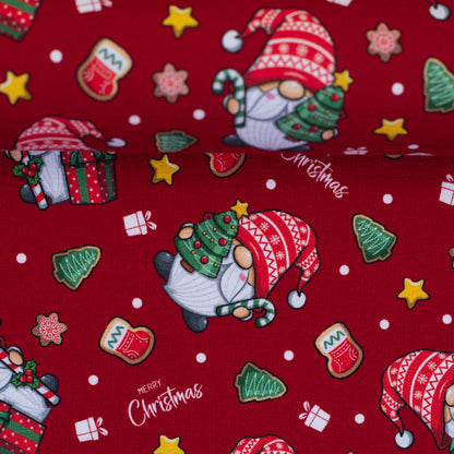 Swafing Holly angerauhter Sweatstoff mit Weihnachtsmotiv, 95 % Baumwolle und 5 % Elasthan