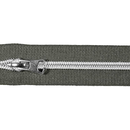 Endlosreißverschlusse 8mm Zähne incl aufgezogene Schieber-  silber