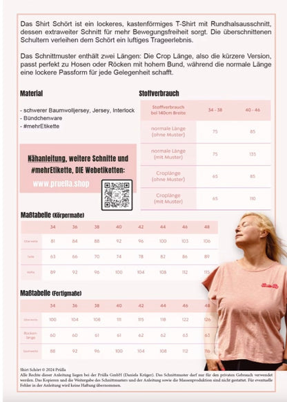 Papierschnittmuster "Schört" von Pruella