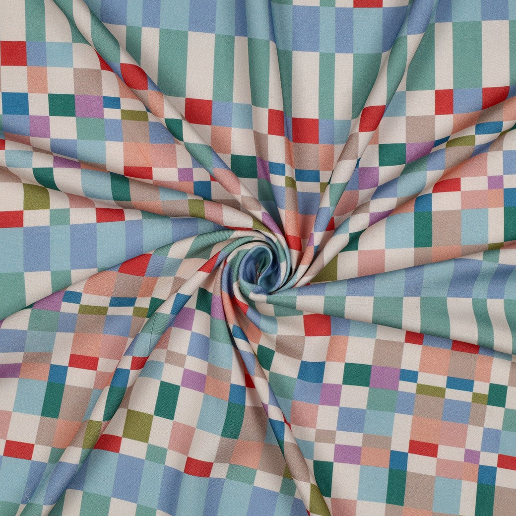 Viscose Radiance "Digital Abstrakt"- mehrfarbig