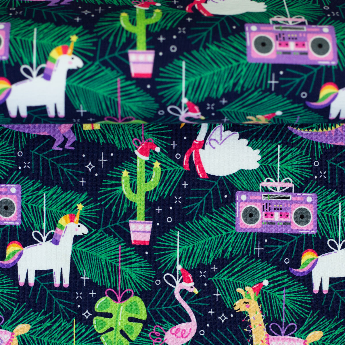 Swafing Holly angerauhter Sweatstoff mit Weihnachtsmotiv, 95 % Baumwolle und 5 % Elasthan
