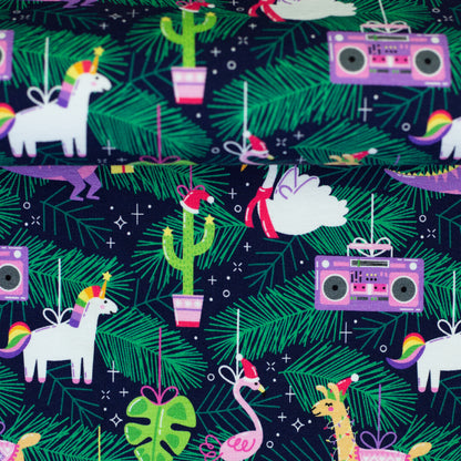 Swafing Holly angerauhter Sweatstoff mit Weihnachtsmotiv, 95 % Baumwolle und 5 % Elasthan