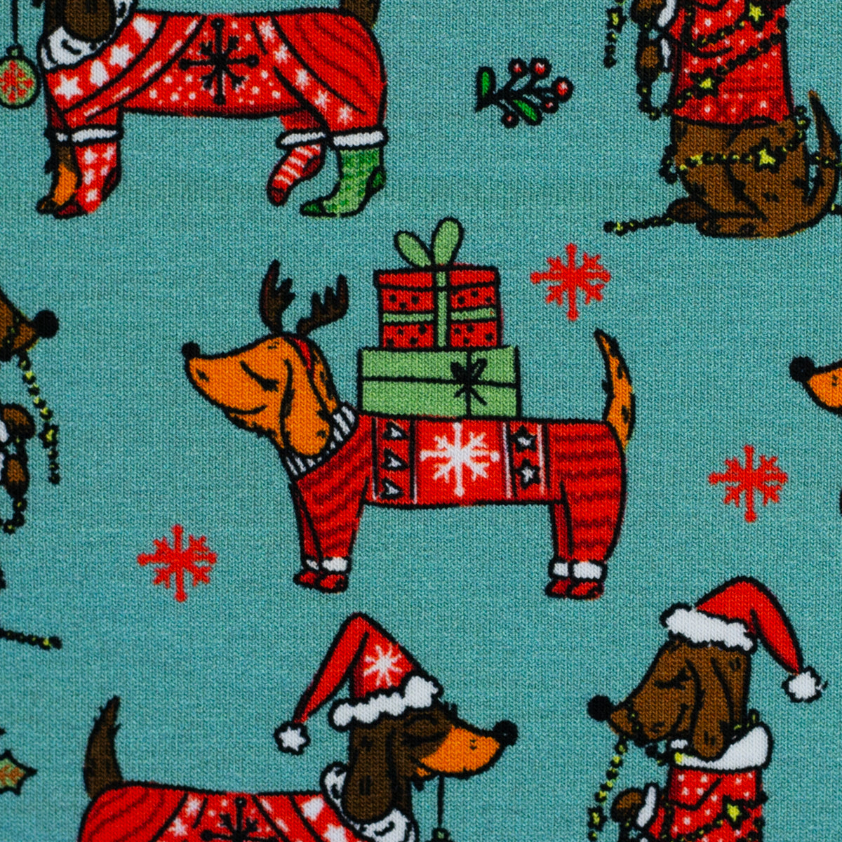 Swafing Holly angerauhter Sweatstoff mit Weihnachtsmotiv, 95 % Baumwolle und 5 % Elasthan