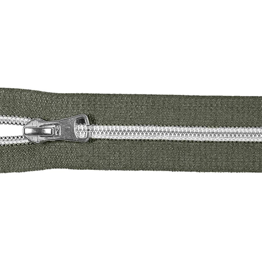 Endlosreißverschlusse 8mm Zähne incl aufgezogene Schieber-  silber