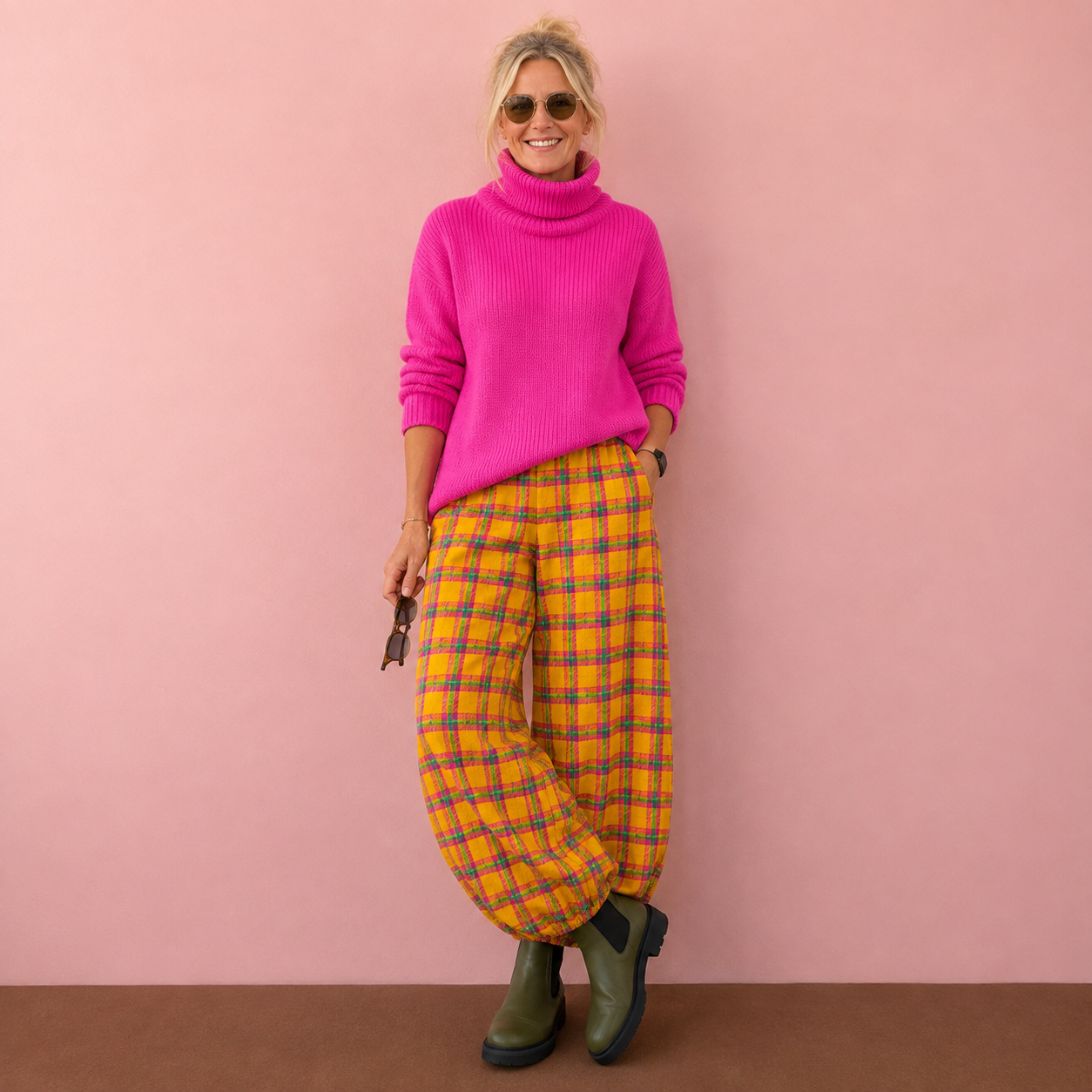 Wolle Webware  100%Wolle - Limited gelb/pink