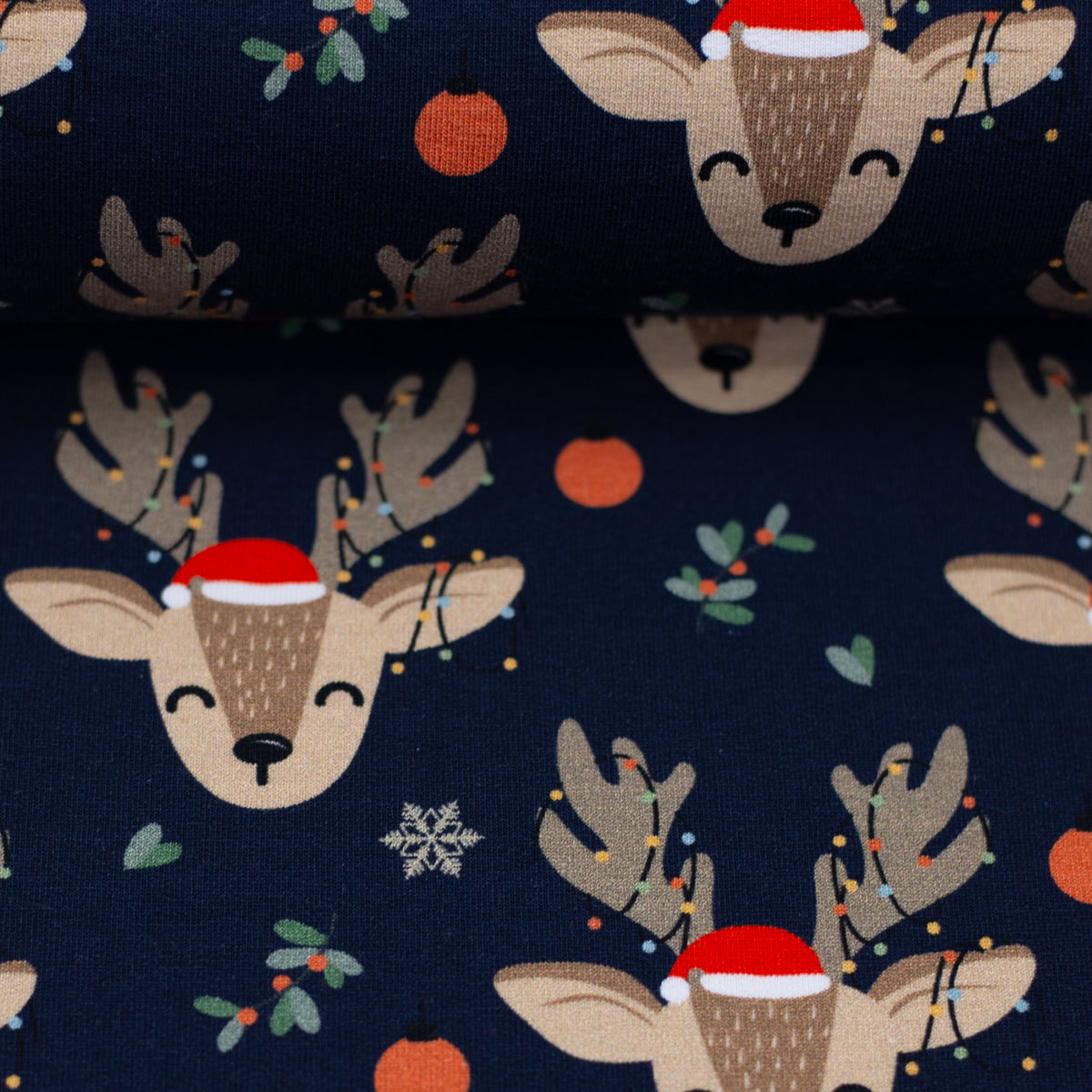 Swafing Holly angerauhter Sweatstoff mit Weihnachtsmotiv, 95 % Baumwolle und 5 % Elasthan