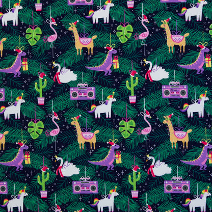 Swafing Holly angerauhter Sweatstoff mit Weihnachtsmotiv, 95 % Baumwolle und 5 % Elasthan