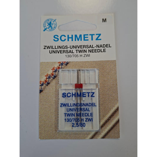 Zwillings Nähmaschinennadel Universal 130/705 H ZWI 2,5mm/80