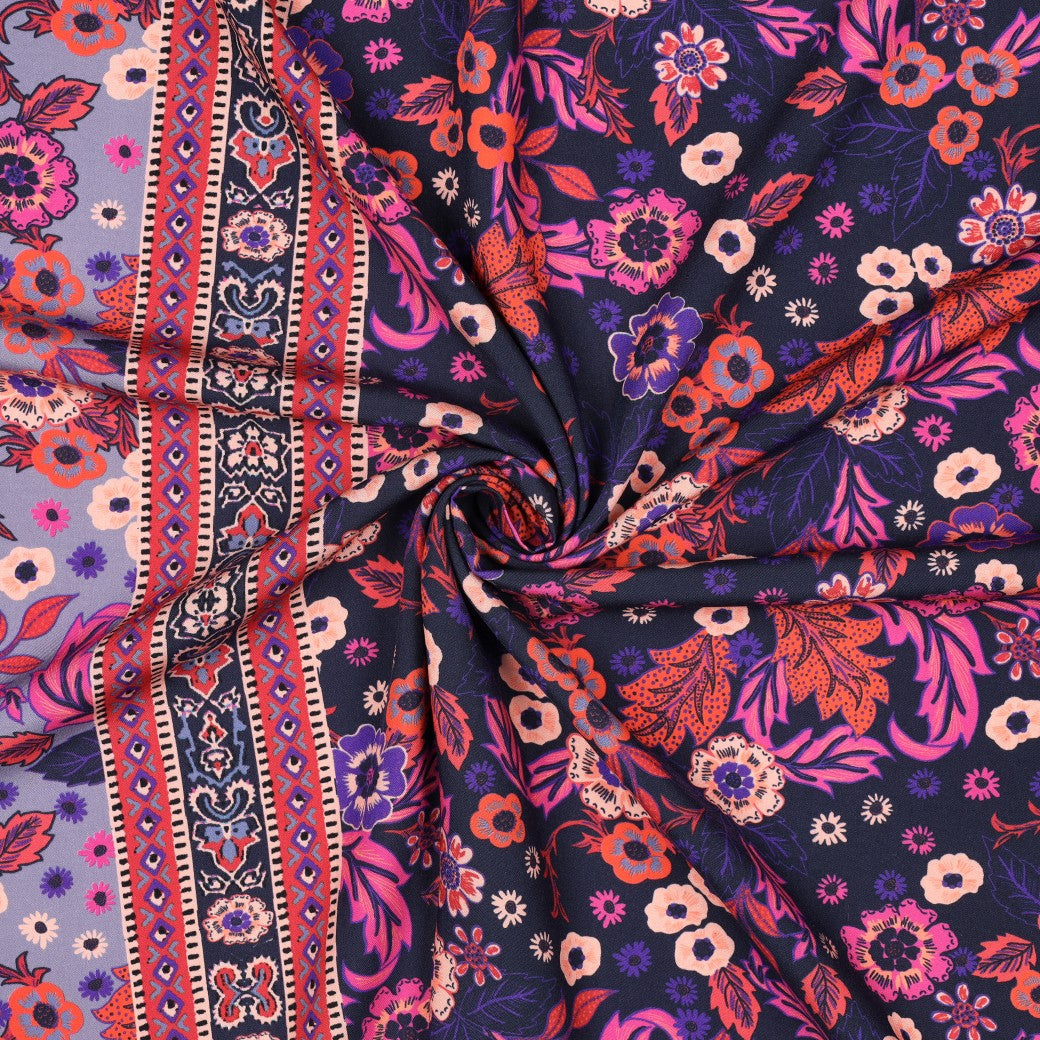 Viscose Blumen/ Bordüre