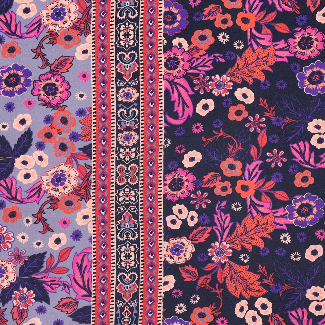 Viscose Blumen/ Bordüre