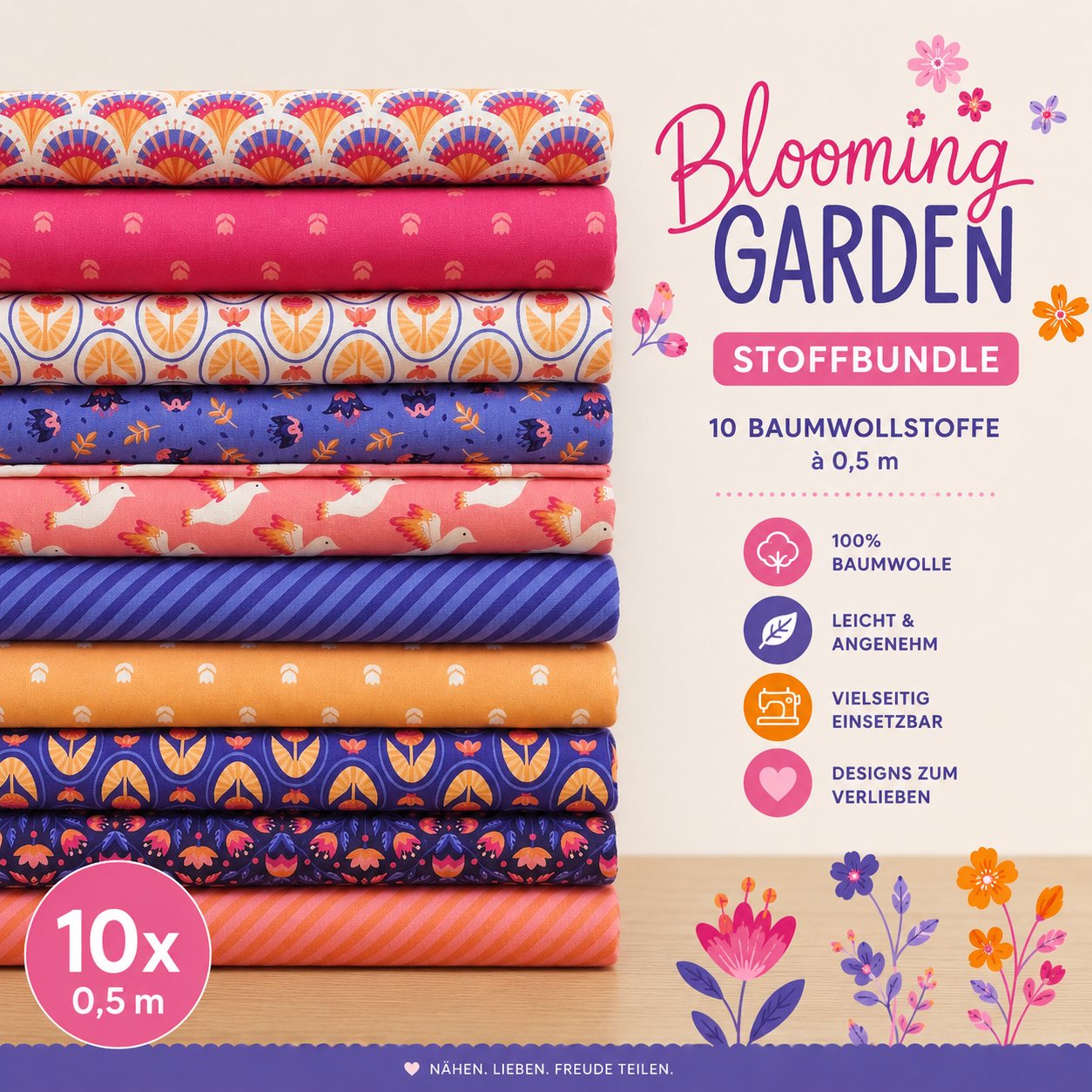 Baumwolle "Blooming Garden Bundle"-Cloud9
