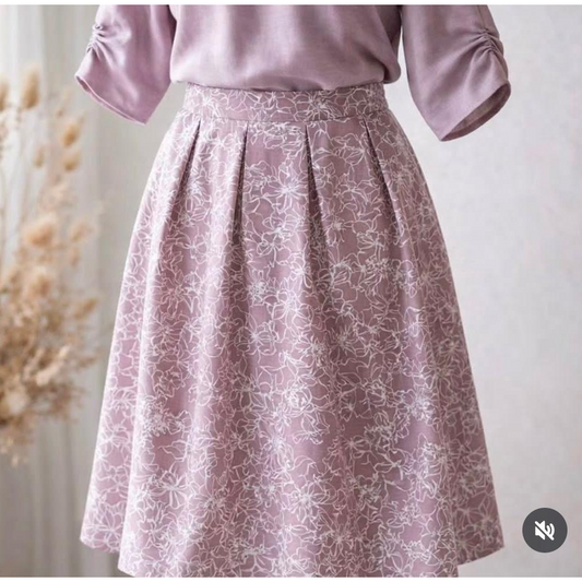 Halbleinen mauve-weiß in floraler Eleganz-Westfalenstoffe