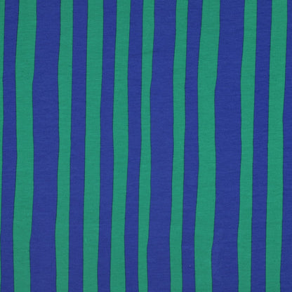 French Terry Jennifer Bourbon Streifen Blau/Grün GOTS