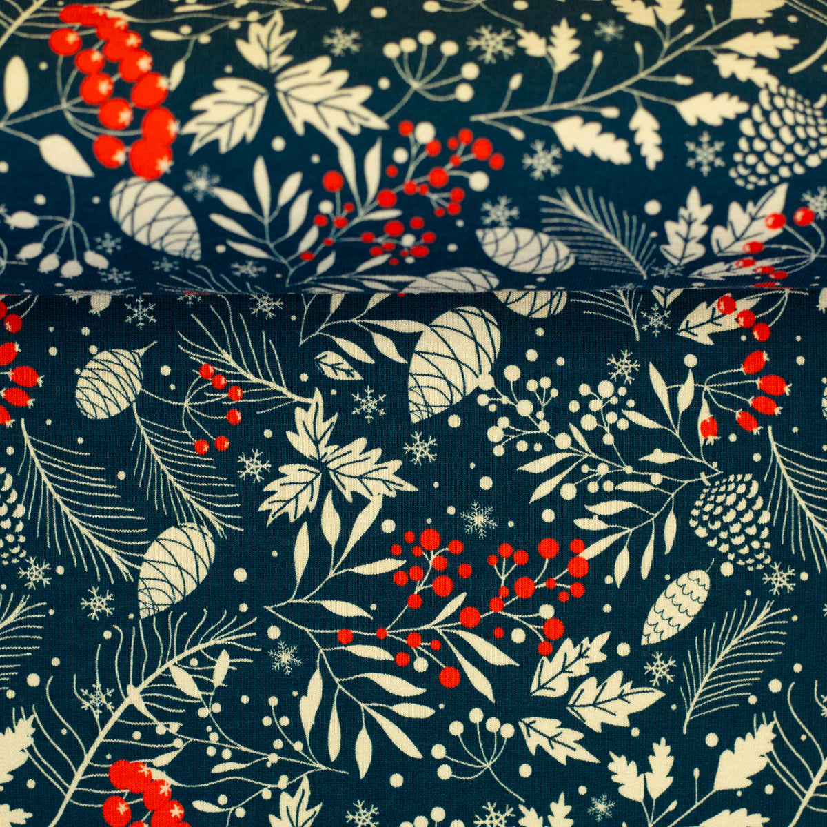 Swafing Holly angerauhter Sweatstoff mit Weihnachtsmotiv, 95 % Baumwolle und 5 % Elasthan