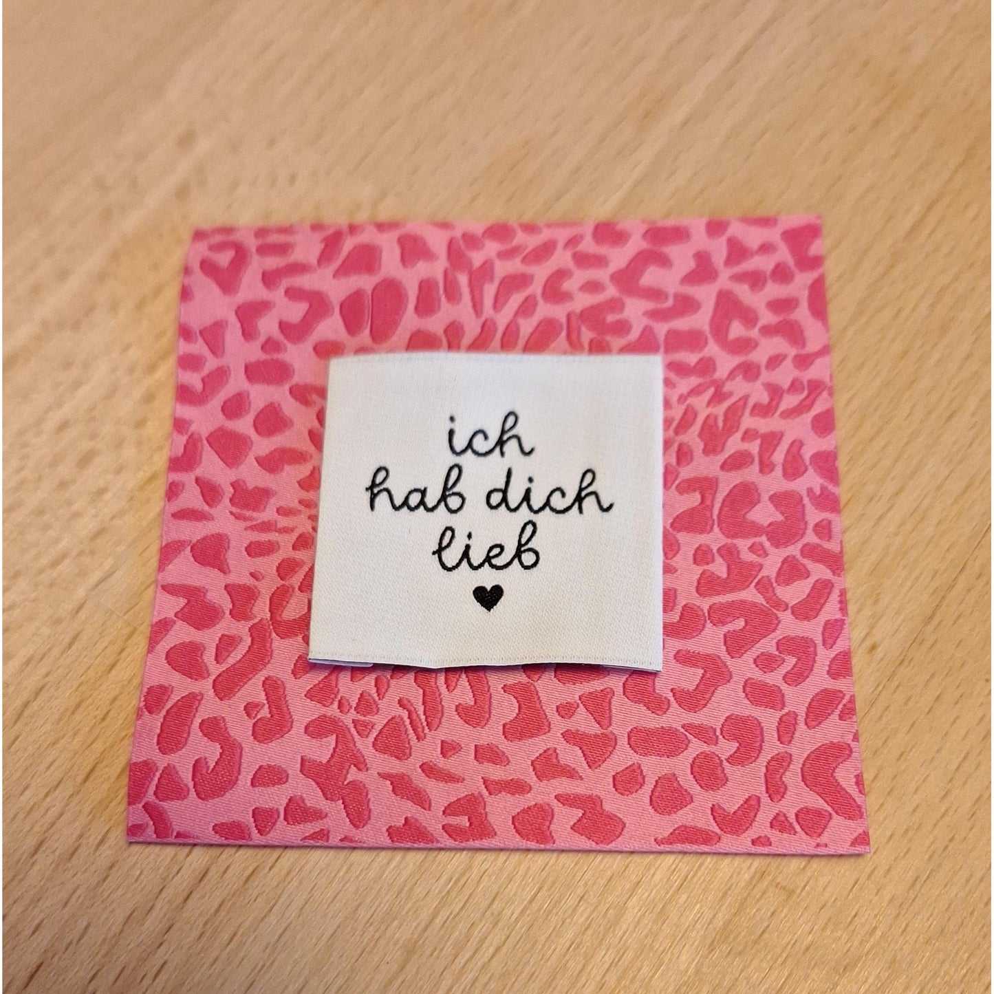 Leo Weblabel XXL pink/rot, 8x8cm