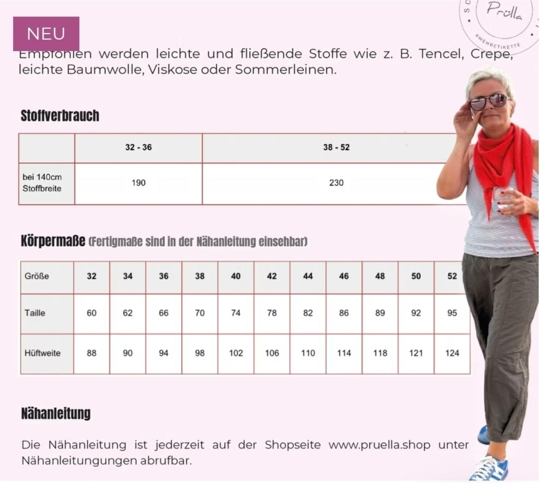 Papierschnittmuster "Hose Hollis" von Pruella