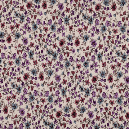 Rippjersey „Blumenwiese“ – Digitaldruck auf Creme