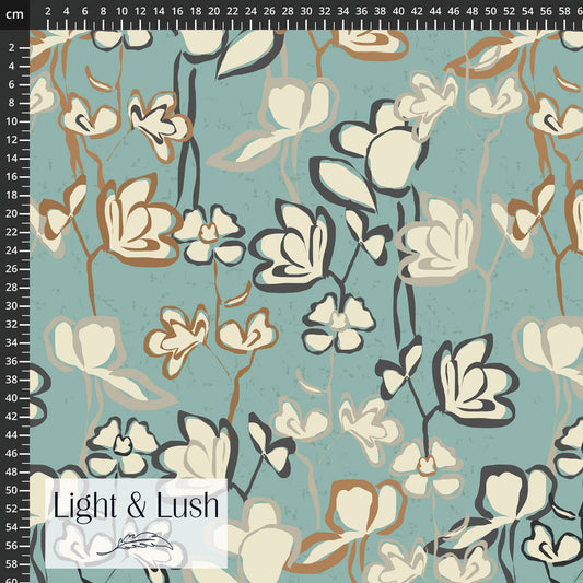 Viscose "Blütentraum in naturtönen" -Light und Lush