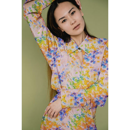 Viscose Sommerlicher Blütentraum in pastell