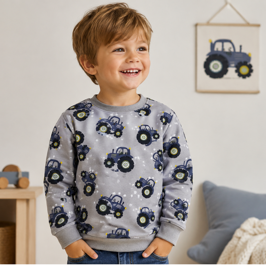 Baumwoll Jersey Druck Traktorliebe