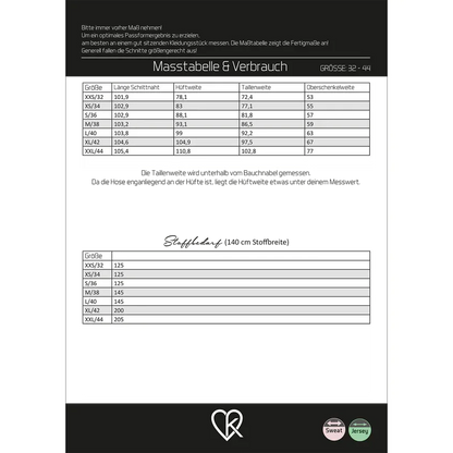 Papierschnitt schmale Basic Hose | Größe 86-164