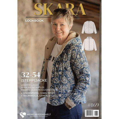 Papierschnittmuster Steppjacke Skara für Damen Größe 32 bis 54 mit verschiedenen Varianten und moderner Passform