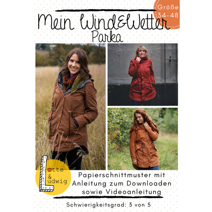 Dein perfekter Parka für jedes Wetter – Wind & Wetter Schnittmuster Gr 34-48 für damen von Lotte&Ludwig