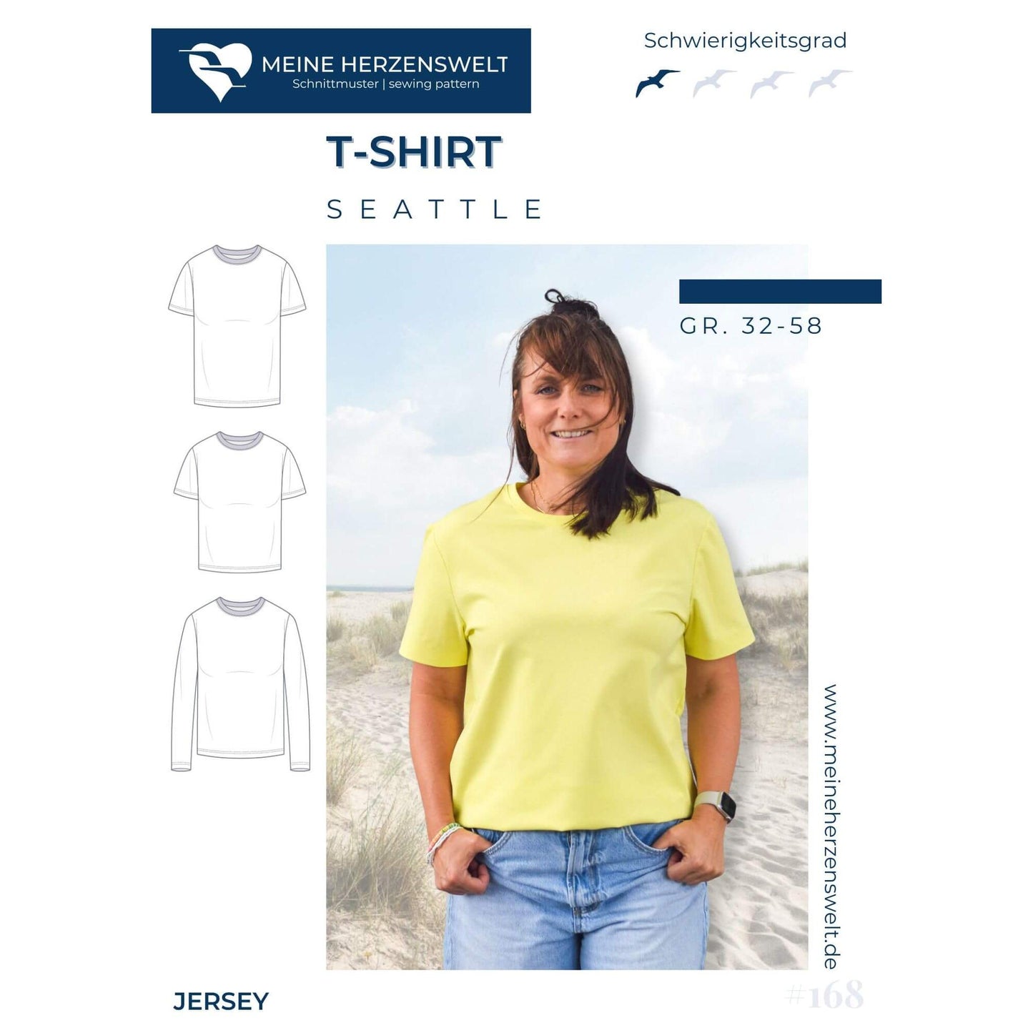 T-Shirt Damen – Schnittmuster – Seattle - Größe: 32-58