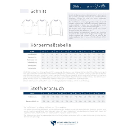 T-Shirt Damen – Schnittmuster – Seattle - Größe: 32-58