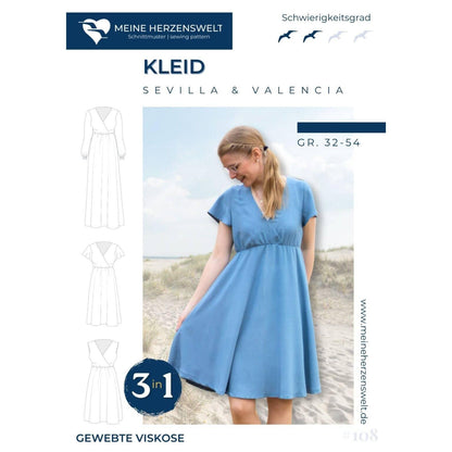 Kleid für Damen - Schnittmuster - Sevilla-Valencia - Papierschnittmuster
