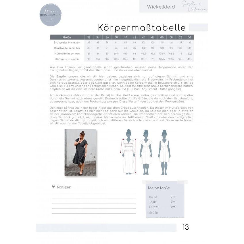 Kleid für Damen - Schnittmuster - Sevilla-Valencia - Papierschnittmuster