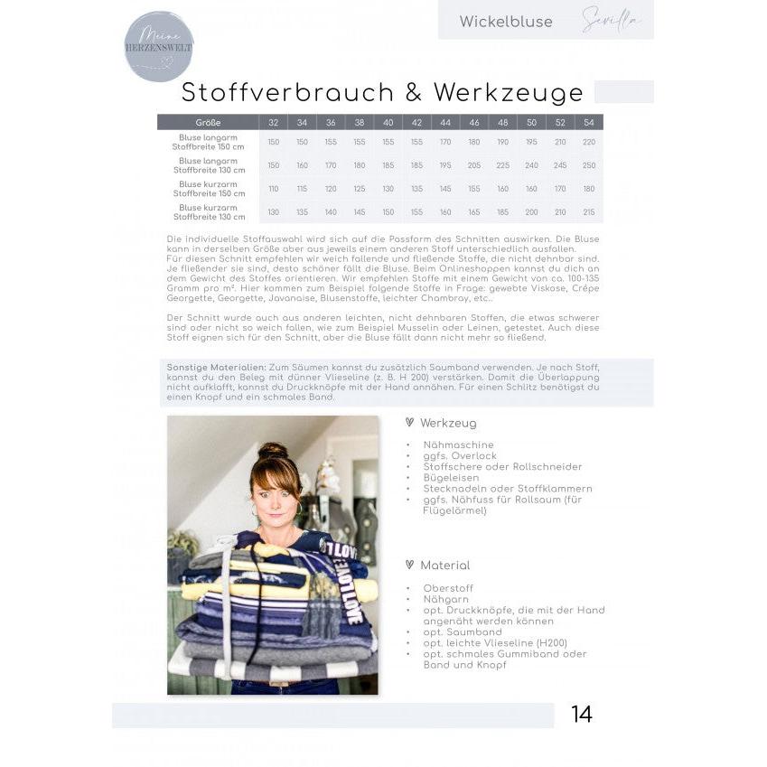 Sevilla- Bluse Damen - Papierschnittmuster Gr. 32-54